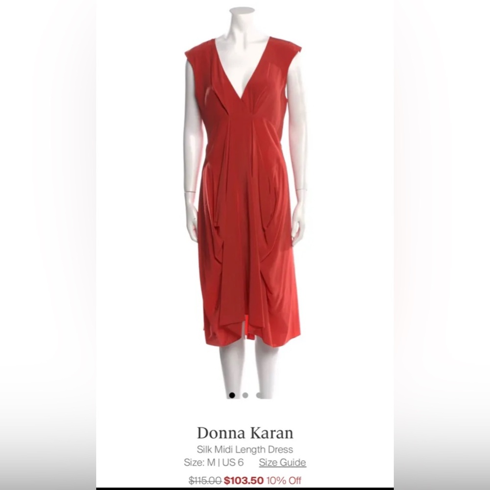 Donna Karan Vibrant Silk Midi Dress